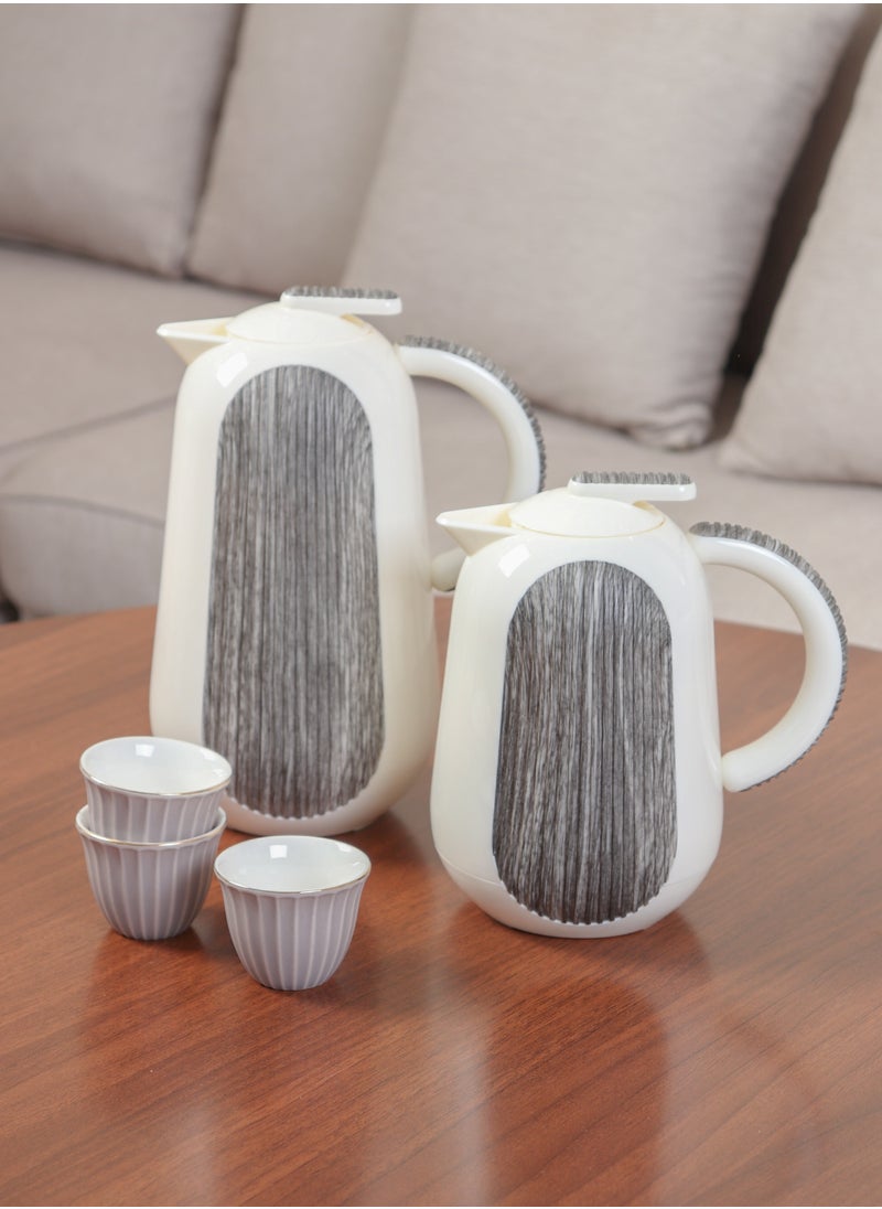 KROOS KROOS Tea and Coffee Thermos Set 1L + 0.5L, Modern and elegant design, high quality thermal insulation.  - Image 1