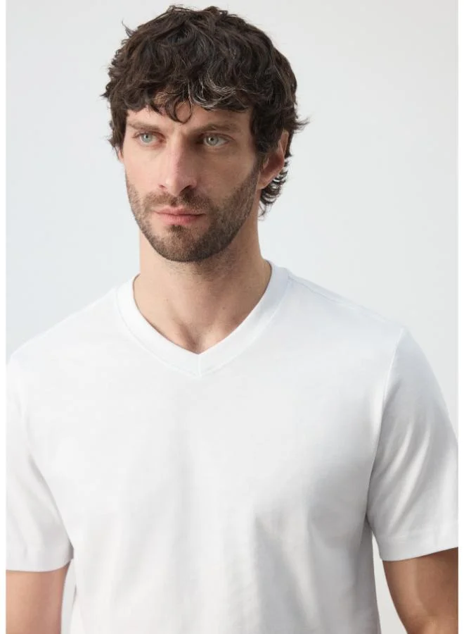 Mango Man 01-BLANCO Slim Fit T-Shirt 180Gsm for Men | Best Price UAE
