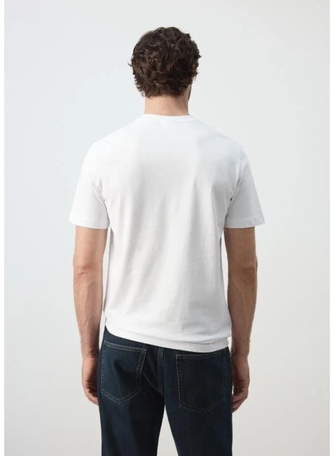 Mango Man 01-BLANCO Slim Fit T-Shirt 180Gsm for Men | Best Price UAE