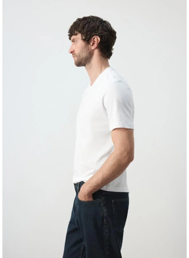 Mango Man 01-BLANCO Slim Fit T-Shirt 180Gsm for Men | Best Price UAE