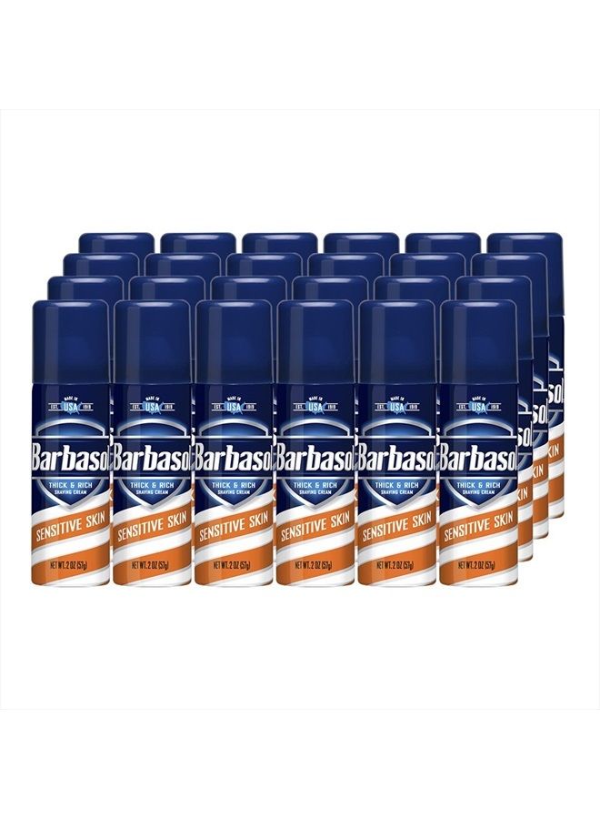 Barbasol Sensitive Skin Thick and Rich Shaving Cream for Men, Travel Size, TSA Approved, 2 oz. (Pack of 24) - Image 2