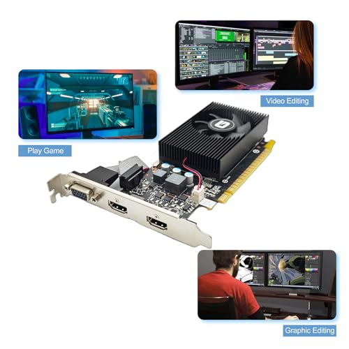 Glorto GeForce GT 730 4G Low Profile Graphics Card, 2X HDMI, VGA, DDR3, PCI Express 2.0 x16, Entry Level GPU for PC, SFF and HTPC - Image 5