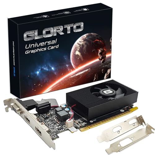 Glorto GeForce GT 730 4G Low Profile Graphics Card, 2X HDMI, VGA, DDR3, PCI Express 2.0 x16, Entry Level GPU for PC, SFF and HTPC - Image 1