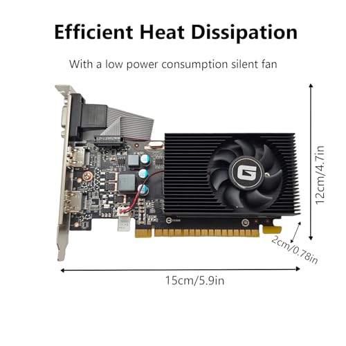 Glorto GeForce GT 730 4G Low Profile Graphics Card, 2X HDMI, VGA, DDR3, PCI Express 2.0 x16, Entry Level GPU for PC, SFF and HTPC - Image 3