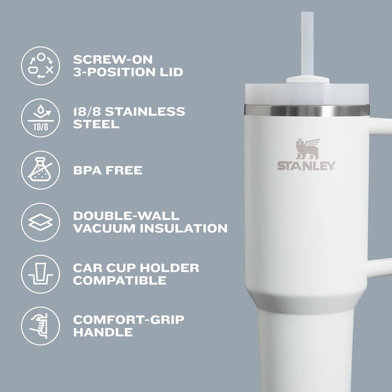 Stanley Stanley Quencher H2.0 Tumbler with Handle and Straw 14 oz | Flowstate 3-Position Lid | Cup Holder Compatible for Travel | Insulated Stainless Steel Cup | BPA-Free | Peony - Image 2