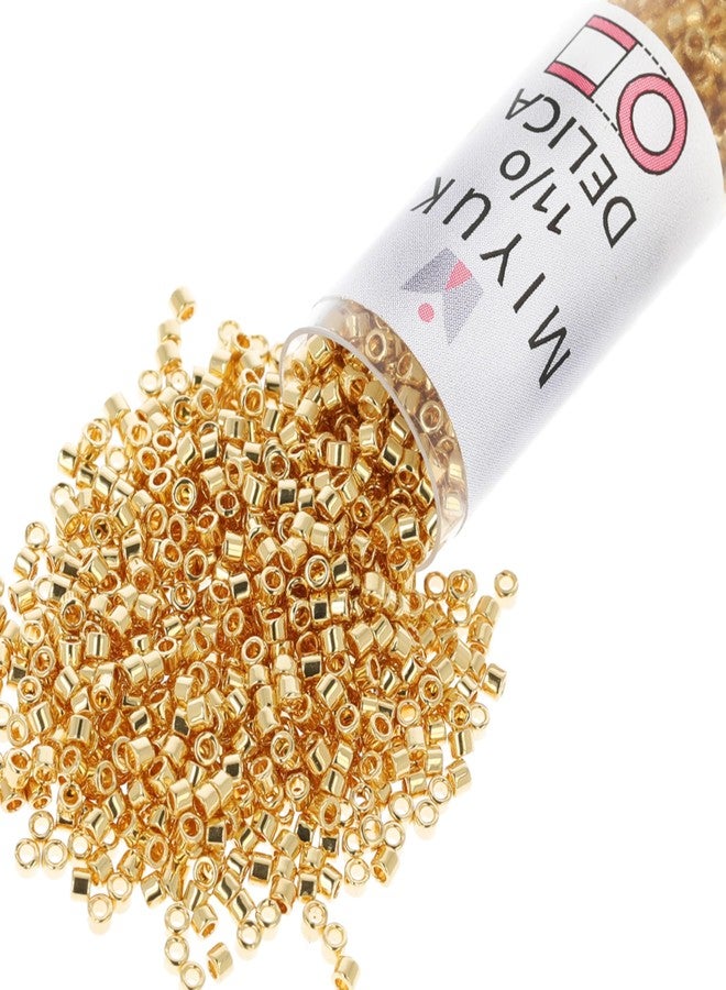 Miyuki Delica Seed Beads - Size 11/0 (1.6 mm), DB0031, 24k Gold-Plated, 7.2 g, Approx. 1440 Beads, Made in Japan - Image 1