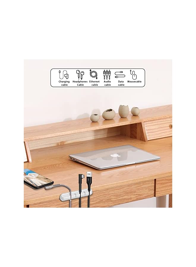 promass [4-Packs] Cable Clips Cord Organizer Cable Management, Cord Clips Adhesive USB Charger Cable Holder for Desk Wire Management Clips, Cord Holders for Nightstand, Home, Office, Car, Cables - Image 2