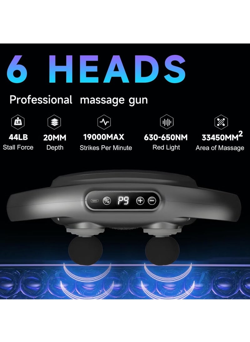 TIGER - 6 Heads Deep Tissue Massage Gun – High-Performance Muscle Massager for Thighs, Calves, Arms, Waist, Back, Buttocks, Neck & Shoulders Relaxation & Recovery - Image 1