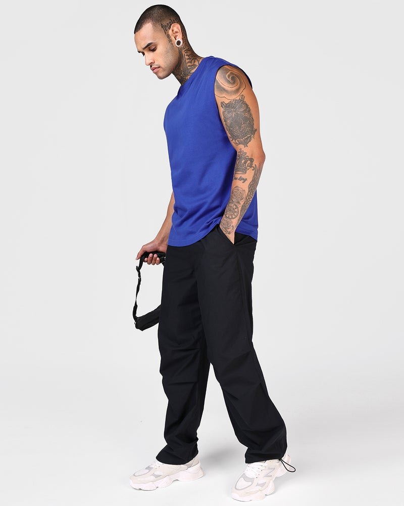bewakoof Men Blue Boxy Fit Vest - Image 4