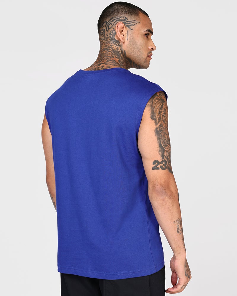 bewakoof Men Blue Boxy Fit Vest - Image 3
