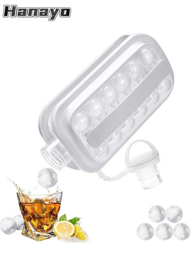 Hanayo 2 in 1 Ice Hockey Jug Ice Bottle Ice Cube Tray Bottle with 17 Grid Cube Molds for Coffee Milk Tea Juice Silicone Ice Bottle Collapsible Portable Ice Maker and Kettle(White)  - Image 1