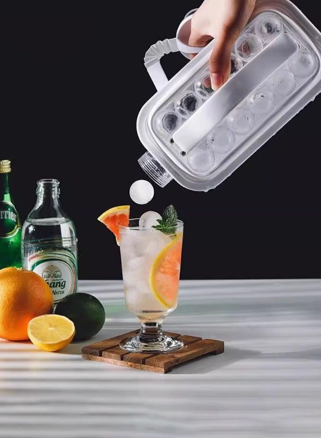 Hanayo 2 in 1 Ice Hockey Jug Ice Bottle Ice Cube Tray Bottle with 17 Grid Cube Molds for Coffee Milk Tea Juice Silicone Ice Bottle Collapsible Portable Ice Maker and Kettle(White)  - Image 4
