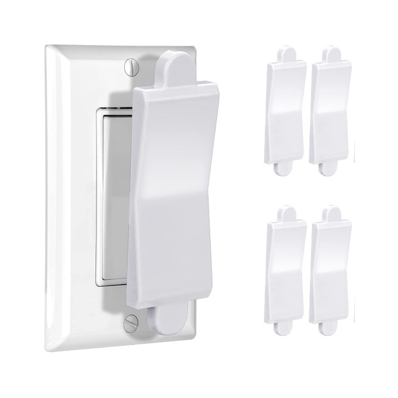 Magnetic Light Switch Guard Cover PSZEZNZ Light Switch Outlet Covers for Flat Modern Wall SwitchesChild Safety ProtectionWhite4 Piece