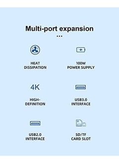 Hagibis Usb C Hub 6 In 1 Type C Docking Station Fast Heat Dissipation Multiport Adapter Dongle With 4K Hdmi 100W Power Delivery 4 Usb Port For Macbook Pro And Other Type C Laptops 7 In 1  - Image 3