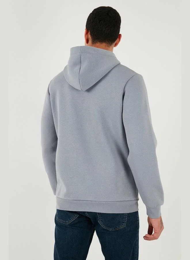 Buratti  Buratti Regular Fit Hooded Kangaroo Pocket Furry Soft Raised Sweat Men's SWEAT 5905281 for Men | Best Price UAE