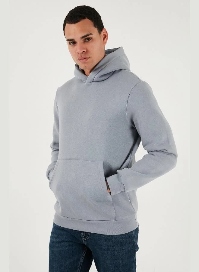 Buratti  Buratti Regular Fit Hooded Kangaroo Pocket Furry Soft Raised Sweat Men's SWEAT 5905281 for Men | Best Price UAE