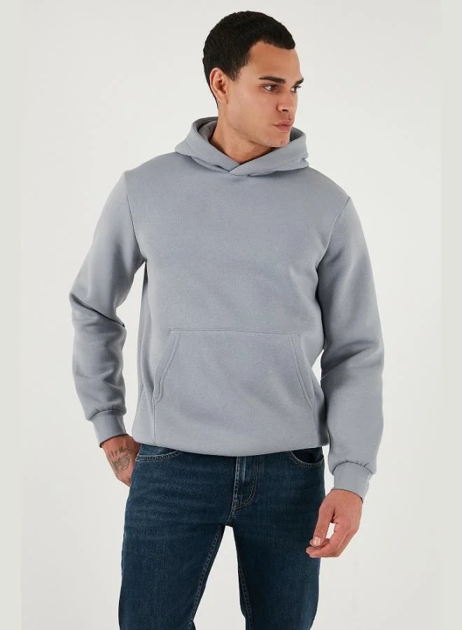 Buratti  Buratti Regular Fit Hooded Kangaroo Pocket Furry Soft Raised Sweat Men's SWEAT 5905281 for Men | Best Price UAE