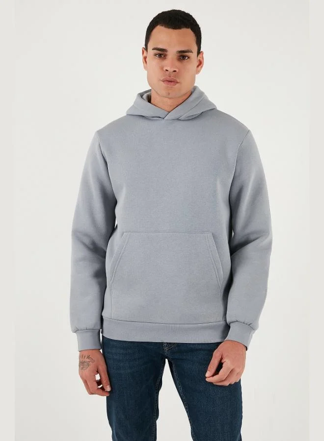 Buratti  Buratti Regular Fit Hooded Kangaroo Pocket Furry Soft Raised Sweat Men's SWEAT 5905281 for Men | Best Price UAE