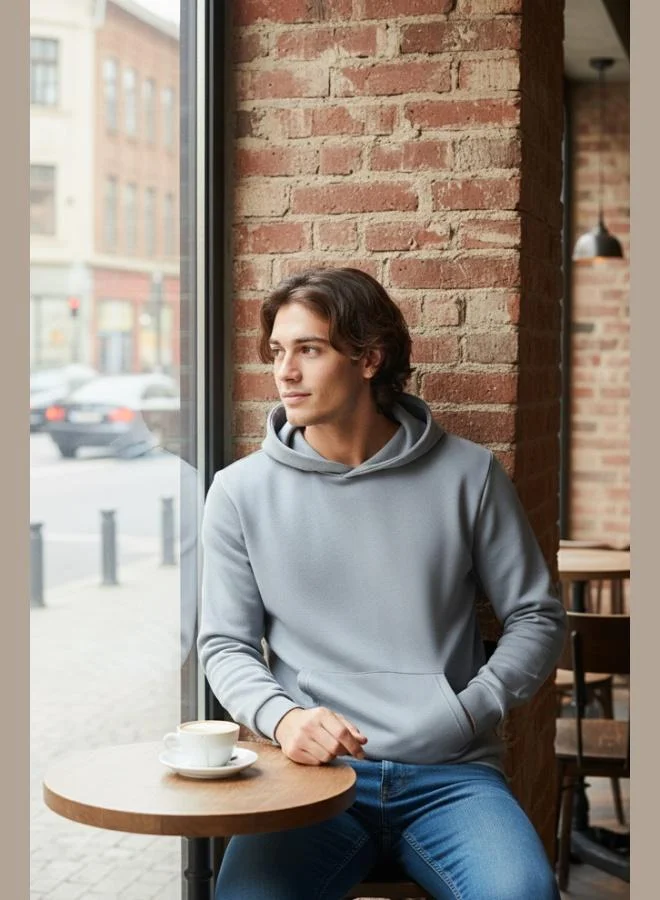 Buratti  Buratti Regular Fit Hooded Kangaroo Pocket Furry Soft Raised Sweat Men's SWEAT 5905281 for Men | Best Price UAE