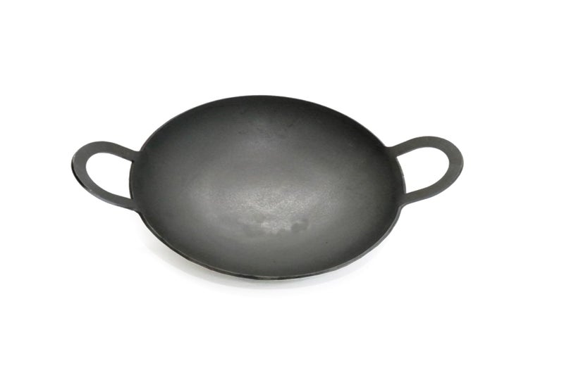 PRAGANIYA Pure Iron Laser Cut Appachatti/Appam Pan 100% Pure & Toxin-Free Super Smooth (Pre-Seasoned) (8") - Image 1