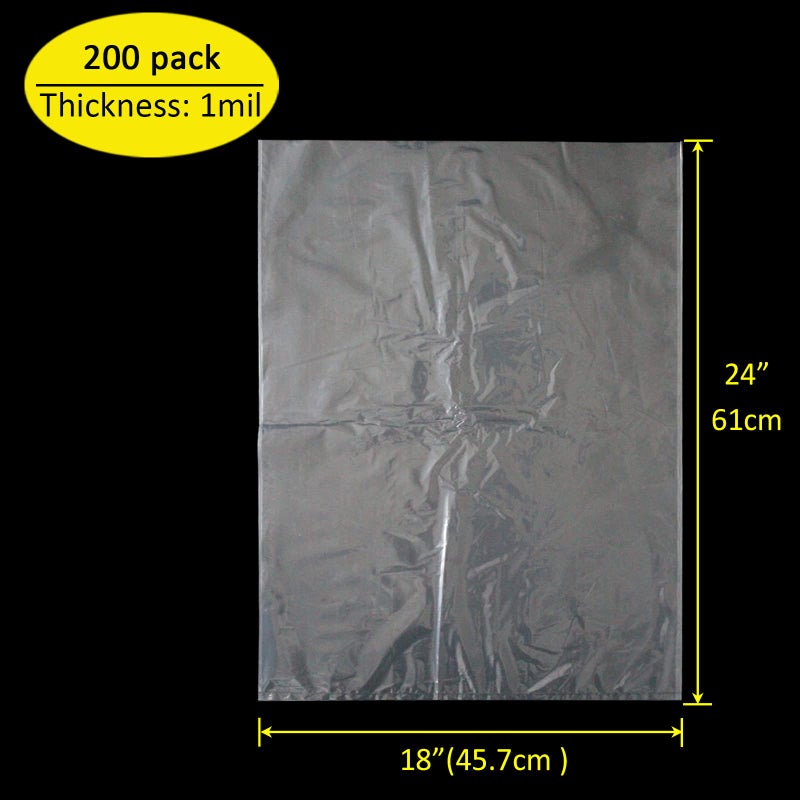 Belinlen 200 Pack 18 x 24 Inch Plastic Produce Bags Bread Loaf Bags Clear Plastic Flat Poly Bags with Twist Ties for Food  Bread  Dough  Clothes Packaging  Storage  Gift Bag(1 Mil) - Image 3