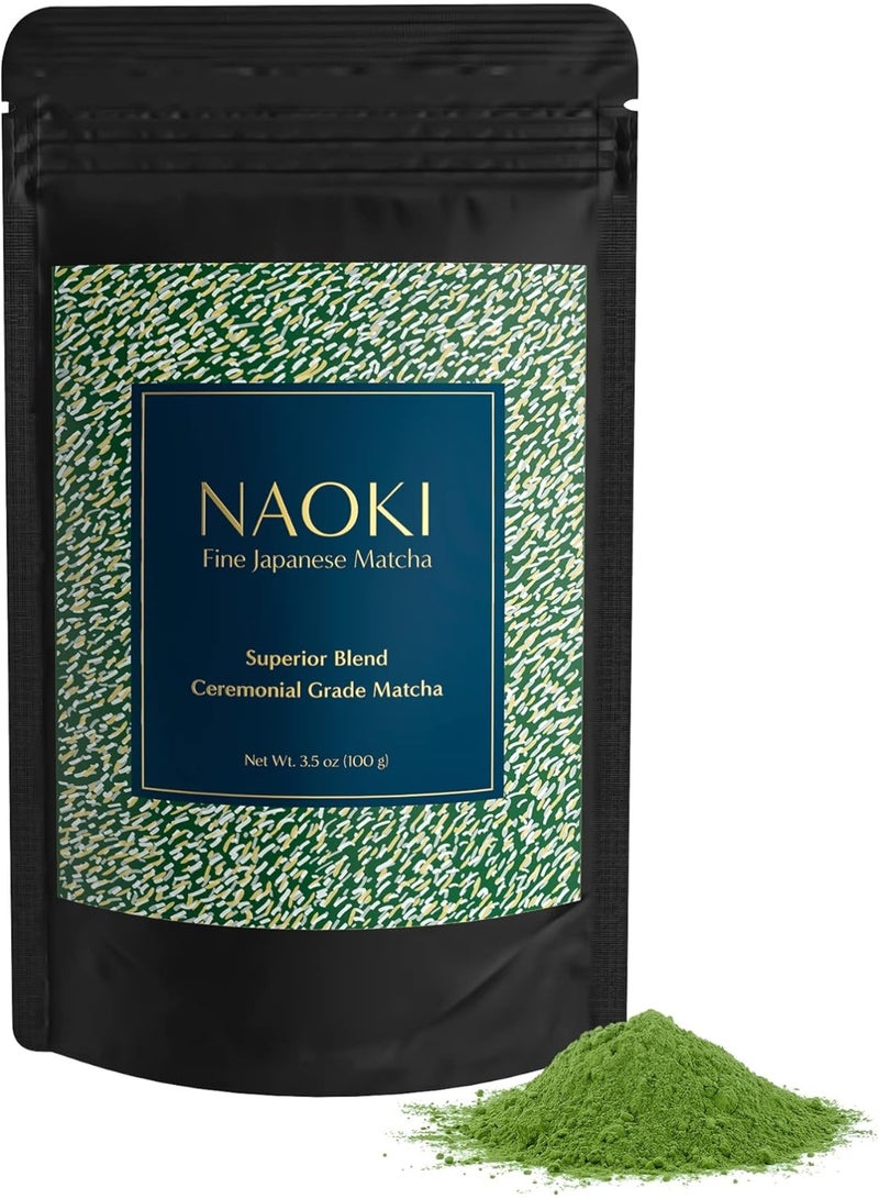 Naoki Matcha Superior Ceremonial Blend – Authentic Japanese First Harvest Ceremonial Grade Matcha Green Tea Powder from Uji, Kyoto (100g / 3.5oz) - Image 1