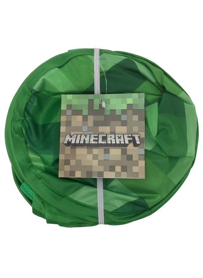 Jay Franco Jay Franco Minecraft Creeper Pop Up Hamper - Mesh Laundry Basket/Bag with Durable Handles, 22" x 14" - Image 3
