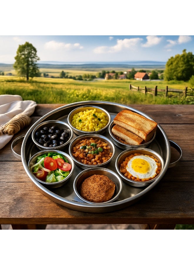 دانيا صينية فطور ستانلس ستيل 8 قطع – غطاء ذهبي منقوش | أناقة الضيافة تبدأ من هنا - Image 5