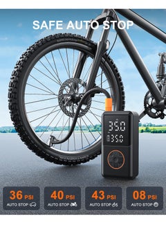 Generic Tire Inflator Portable Air Compressor, 150 PSI Cordless Mini Bike Tire Pump, Air Pump for Car Motorcycle Bicycle Tires, Balls, with Pressure Gauge, LED Light  - Image 4