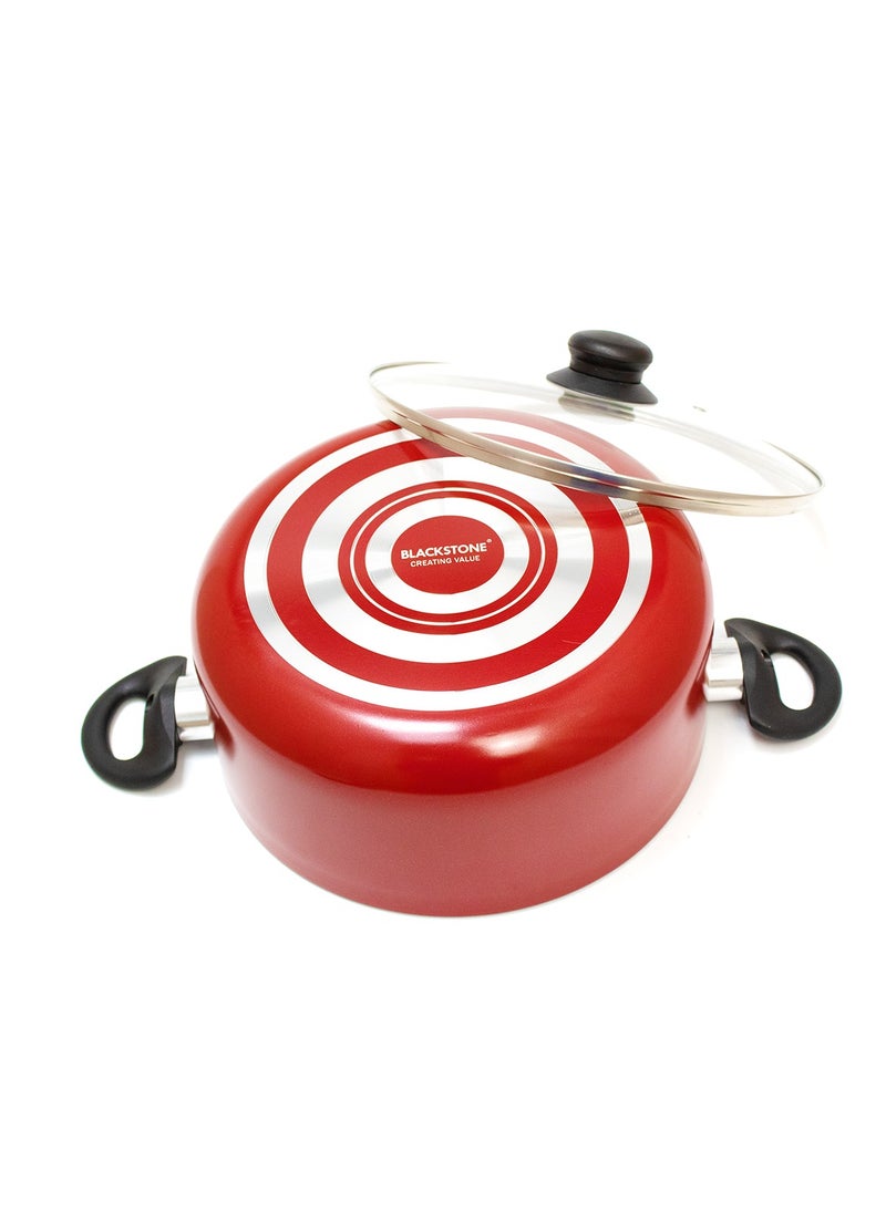 BLACKSTONE - Non Stick Cooking Pot Red/ Black 20cm - Image 1