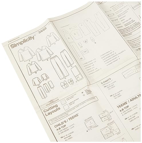 Simplicity Sewing Pattern 3935 Miss/Men/Child Sleepwear, A (XS-L/XS-XL) - Image 4
