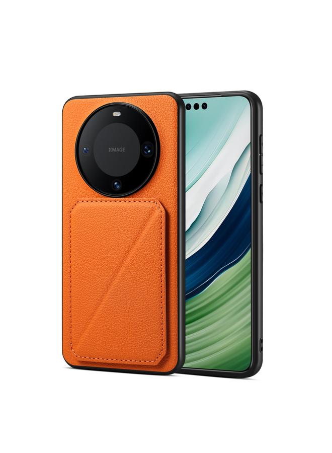 The Bros Case For Huawei Mate 60 Pro Calf Texture Holder Electroplating Phone Case