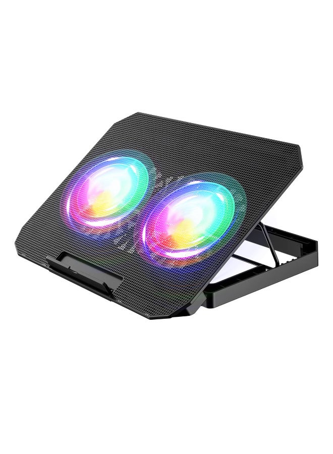 Zero Gaming Laptop Cooling Pad 15-17 inch Laptop For Large 2 Fans 140mm With Screen Cooler AdjustableStand Pad Cooling For Laptop Notebook MacBook - Image 2