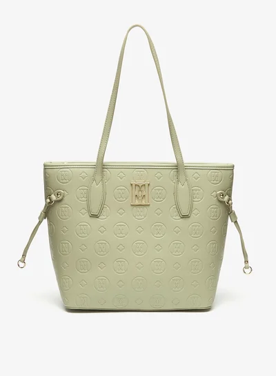 ELLE Elle Monogram Embossed Tote Bag with Zip Closure
