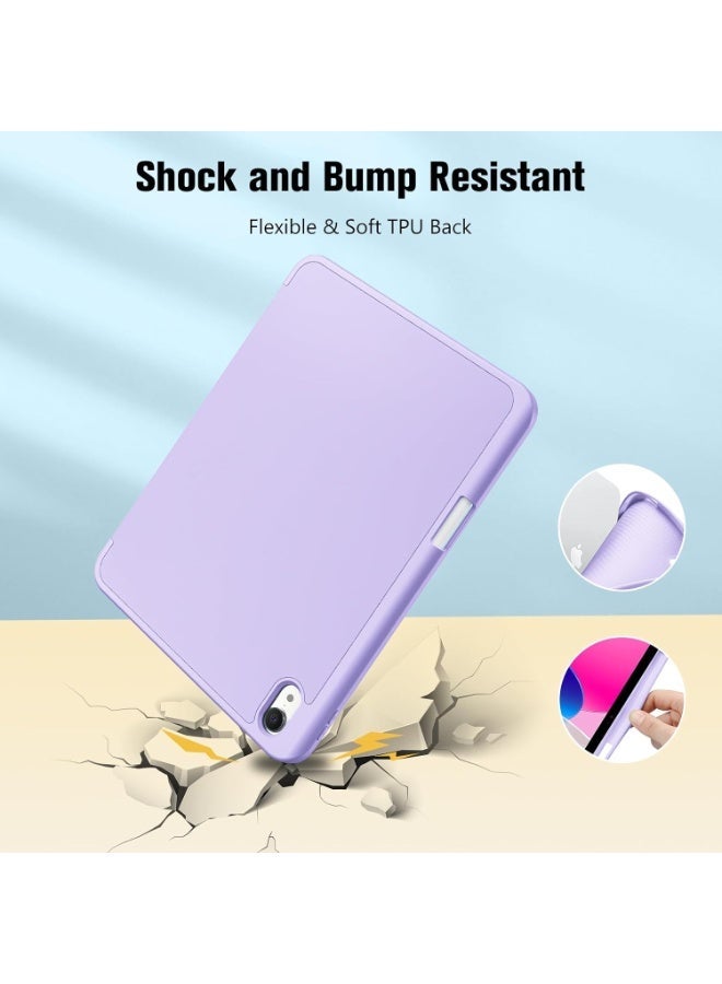 ميجوفاست جراب لجهاز iPad (الجيل الحادي عشر، إصدار 2025، مقاس 11 بوصة) - سلسلة Rebound - يتميز بحامل مدمج للقلم، وغطاء خلفي مرن، وحامل قابل للطي بثلاث وضعيات، وخاصية السكون/التنبيه التلقائي - متوافق مع الطرازات A3354 وA3355 وA3356 - اللون: بنفسجي. - Image 3