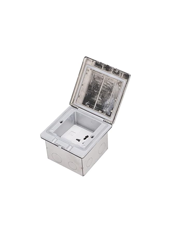 promass Recessed Socket, Waterproof Concealed Power Socket Electrical Floor Box, Wall Plate Recessed Socket Floor Recessed Outlet with Receptacle, for Shop, AC250V - Image 2