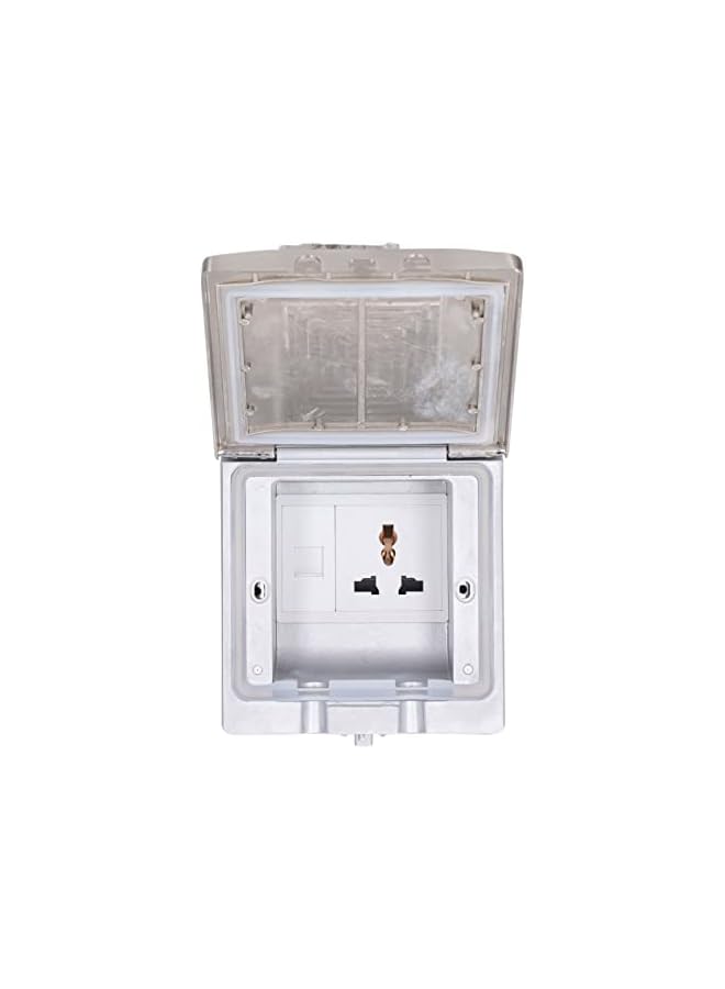 promass Recessed Socket, Waterproof Concealed Power Socket Electrical Floor Box, Wall Plate Recessed Socket Floor Recessed Outlet with Receptacle, for Shop, AC250V - Image 5