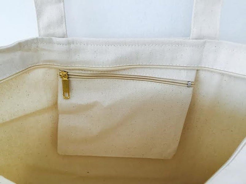 TBF 3 Pack Set of 3 Heavy Canvas Large Tote Bag with Zippered Closure - Image 4