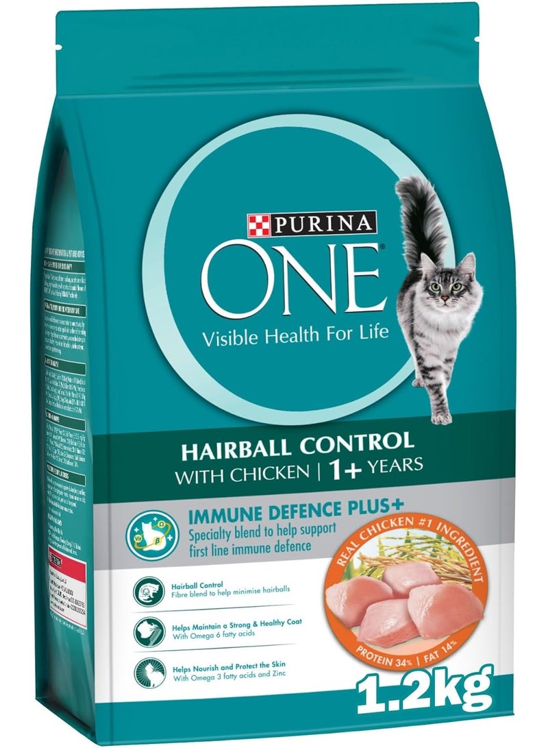 بيورينا ون بيورينا وان طعام القطط بالدجاج للتحكم في كرات الشعر 1.2كج - Image 1