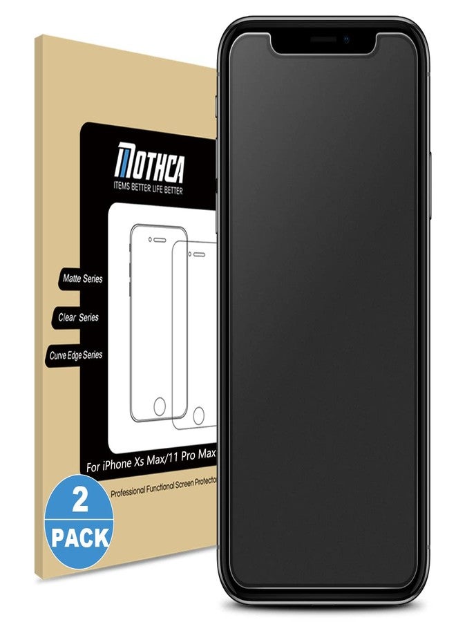 Mothca 2 Pack Matte Glass Screen Protector for iPhone Xs Max/iPhone 11 Pro Max Anti-Glare & Anti-Fingerprint Tempered Glass Clear Film Case Friendly 3D Touch Easy Install Bubble Free - Smooth as Silk - Image 1
