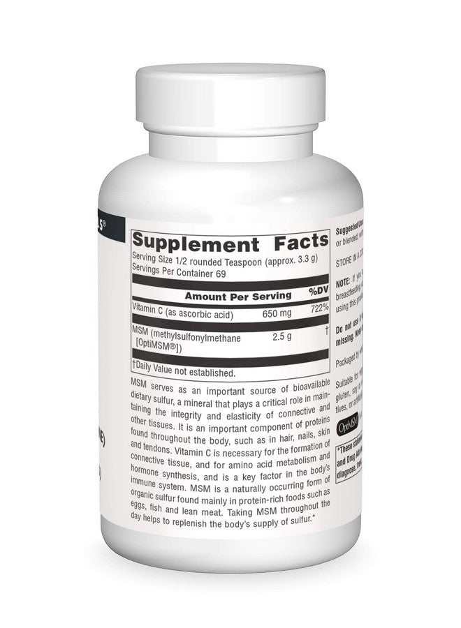 سورس ناتشورالز مسحوق MSM (ميثيل سلفونيل ميثان) مع فيتامين سي من Source Naturals - 8 أونصة - Image 3