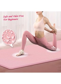 Taimi Non-Slip yoga mat Anti-Tear Exercise Mat With Carrying Strap 183x61x1cm pink  - Image 2