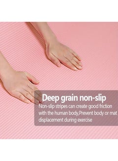 Taimi Non-Slip yoga mat Anti-Tear Exercise Mat With Carrying Strap 183x61x1cm pink  - Image 4