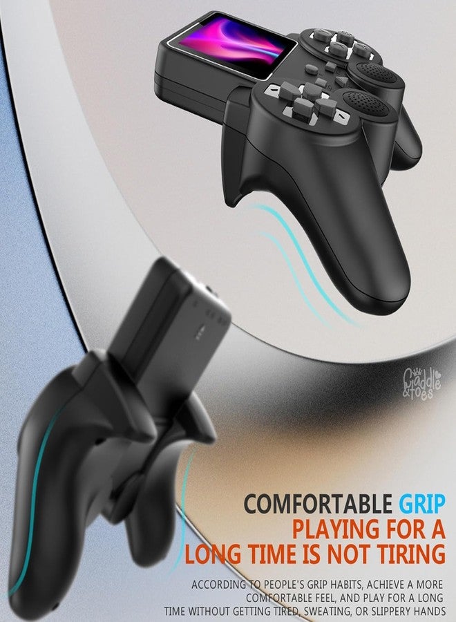 CADDLE & TOES Handheld Gaming Console for Kids & Adults | 520 Classic Built-in Games | Retro Video Game Player | Portable, Rechargeable, TV Output | Toy & Gift for Boys Girls Ages 6-14 | Mini Game Box (Black) - Image 3