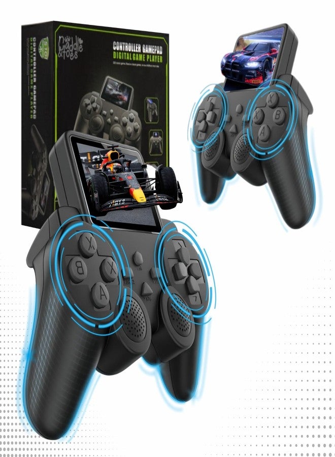 CADDLE & TOES Handheld Gaming Console for Kids & Adults | 520 Classic Built-in Games | Retro Video Game Player | Portable, Rechargeable, TV Output | Toy & Gift for Boys Girls Ages 6-14 | Mini Game Box (Black) - Image 1