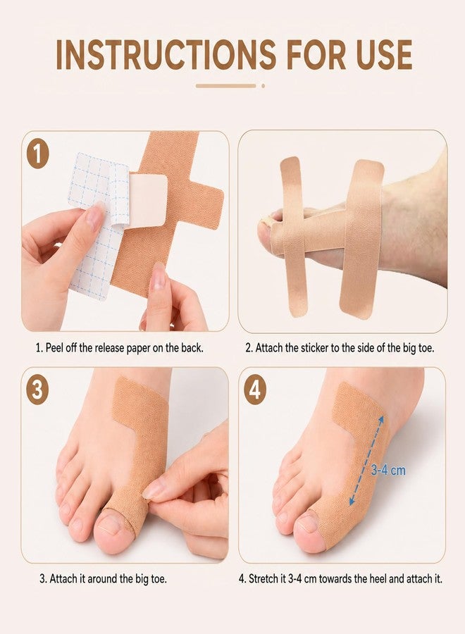 40Pcs Pre-Cut Bunion Corrector Kinesiology Tape,Self-Adhesive Hallux Valgus Corrector for Men & Women,Elastic, Breathable Latex-Free Toe Support Strips (Skin color) - Image 5