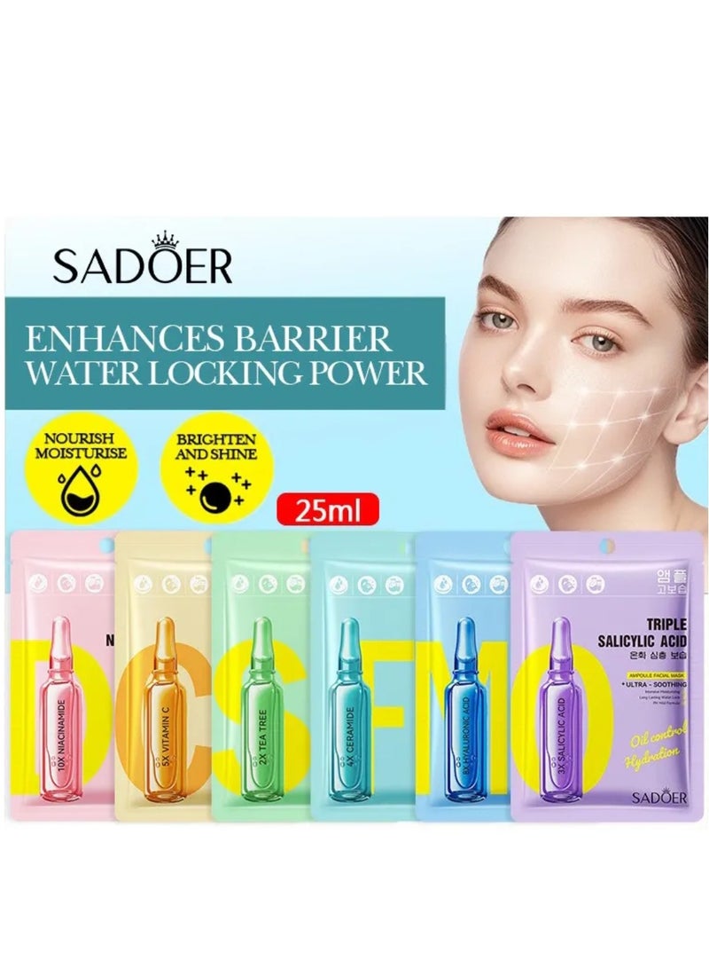 SADOER 10Pcs Double Tree Tree Ampoule Facial Mask for Deep Hydration Moisturizing Soothing Facial Sheet Mask Nourishing Beauty Spa Mask for All Skin Types Collagen Skincare Face Masks for Women and Men - Image 4