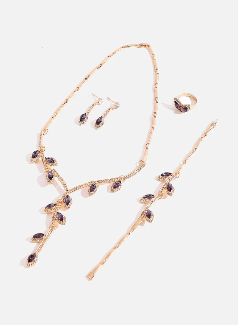 سوهي مجموعة مجوهرات مصممة مطلية بالذهب