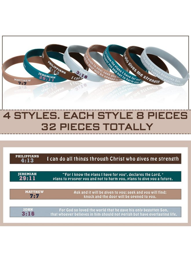 Sinmoe 32 Pcs Father'S Day Religious Rubber Bracelets Bible Verse Silicone Bracelets Christian Silicone Wristbands Scripture Rubber Bracelets Spiritual Inspirational Wristbands For Men Women - Image 2