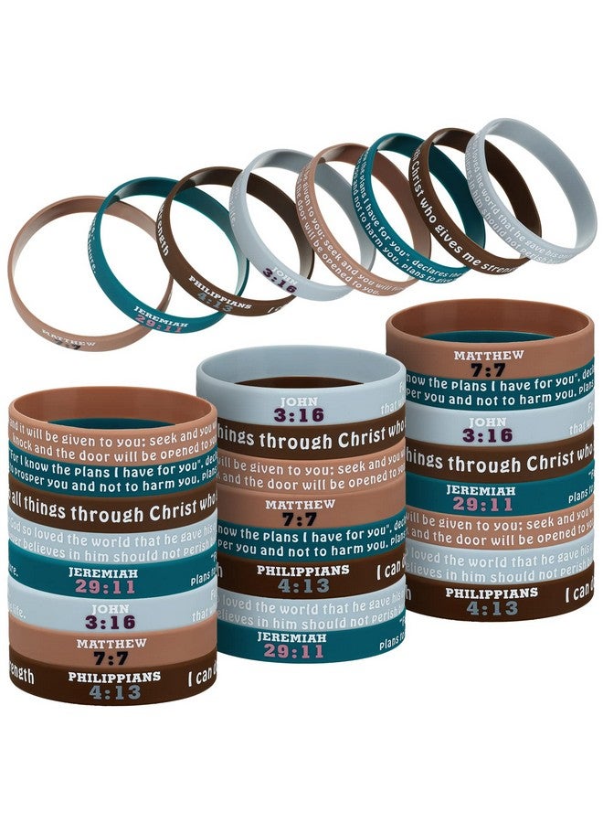 Sinmoe 32 Pcs Father'S Day Religious Rubber Bracelets Bible Verse Silicone Bracelets Christian Silicone Wristbands Scripture Rubber Bracelets Spiritual Inspirational Wristbands For Men Women - Image 1